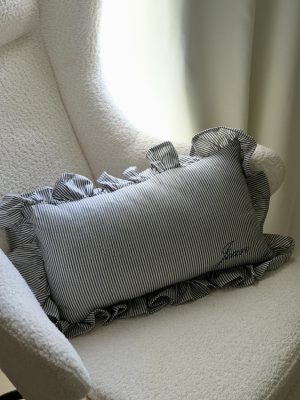 blue stripes jean kussen