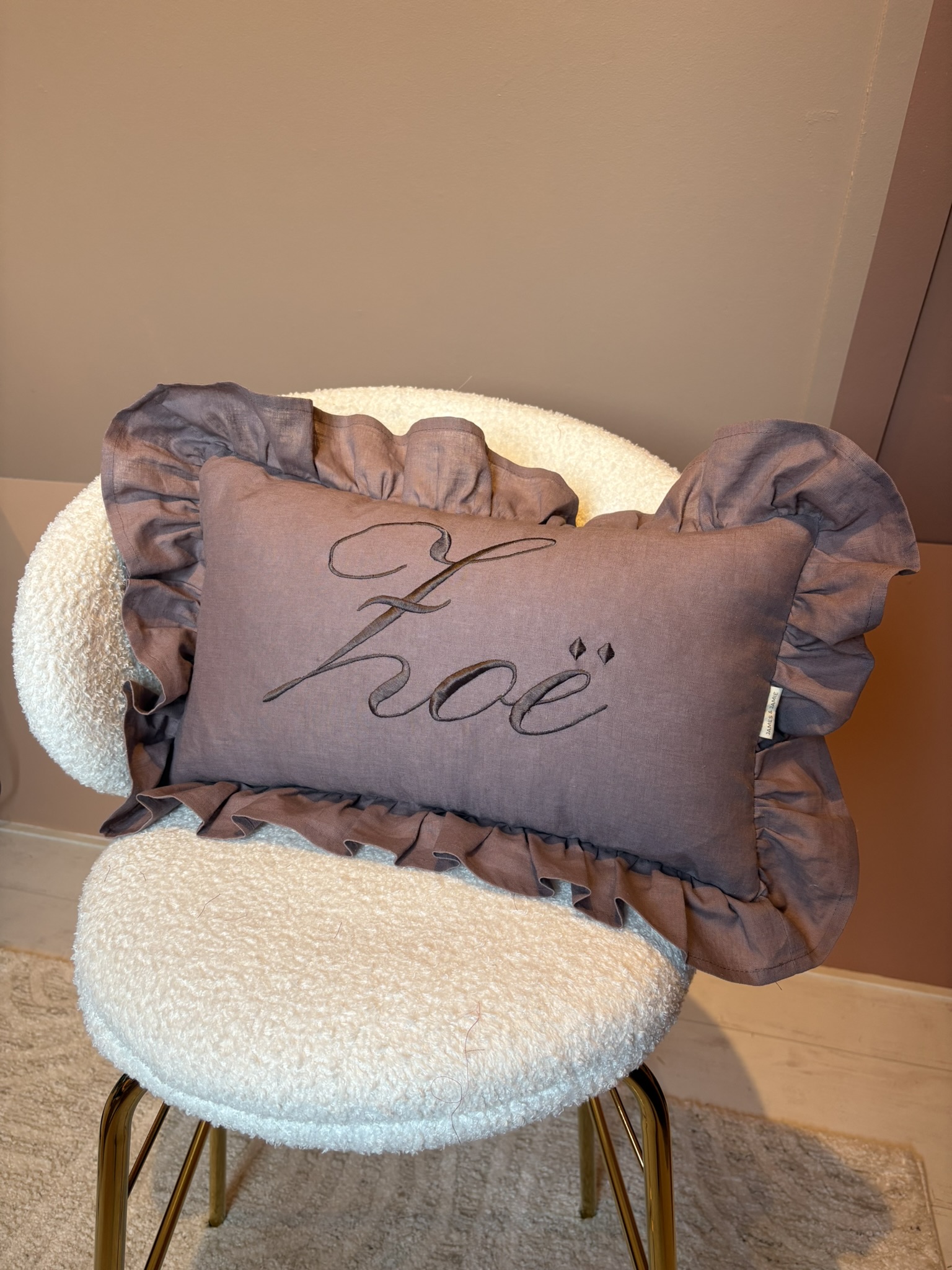 Kussen met naam Vintage Rose Kussen met naam Vintage Rose